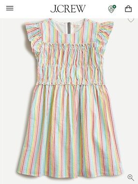 Crewcuts Multi-Color Pastel Stripe Ruffle-Sleeve Dress